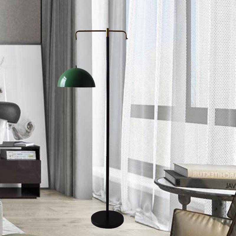 Groene/messing koepel opstaanlamp eenvoud 1 lamp Metallic vloer leeslicht voor studieruimte