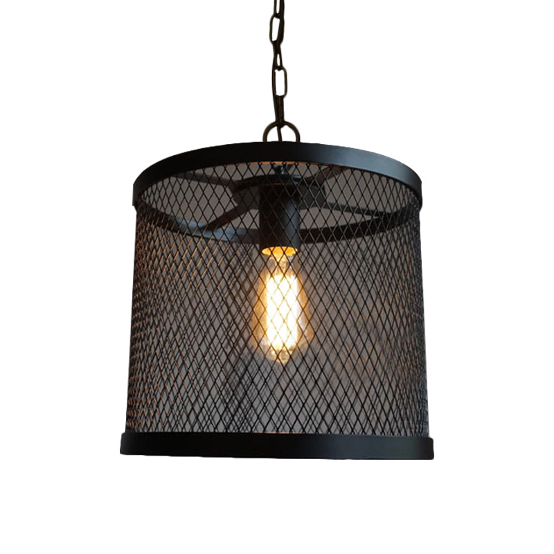 Trommelgaas metalen hanglamp industrieel een enkele lichte eetkamer hangende lamp in zwart