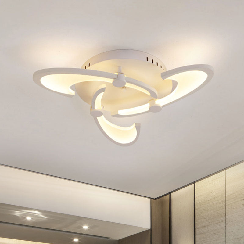 Floral Acrylic LED Flush Mount Light Fixture Contemporary 3/6/9 Lights White Ceiling Lamp in Warm/White/Natural Light