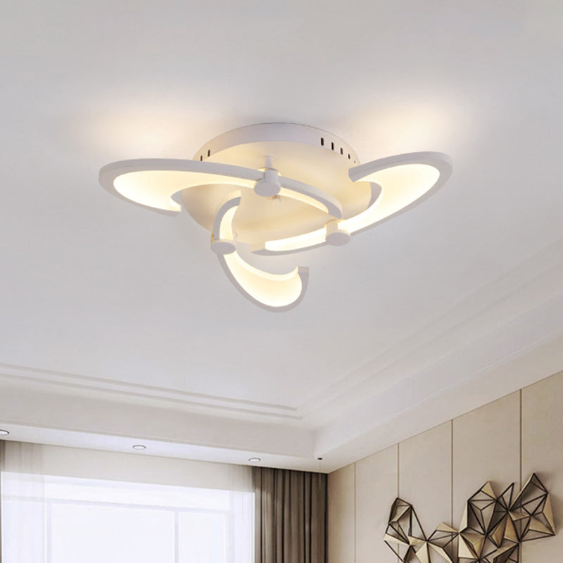 Floral Acrylic LED Flush Mount Light Fixture Contemporary 3/6/9 Lights White Ceiling Lamp in Warm/White/Natural Light