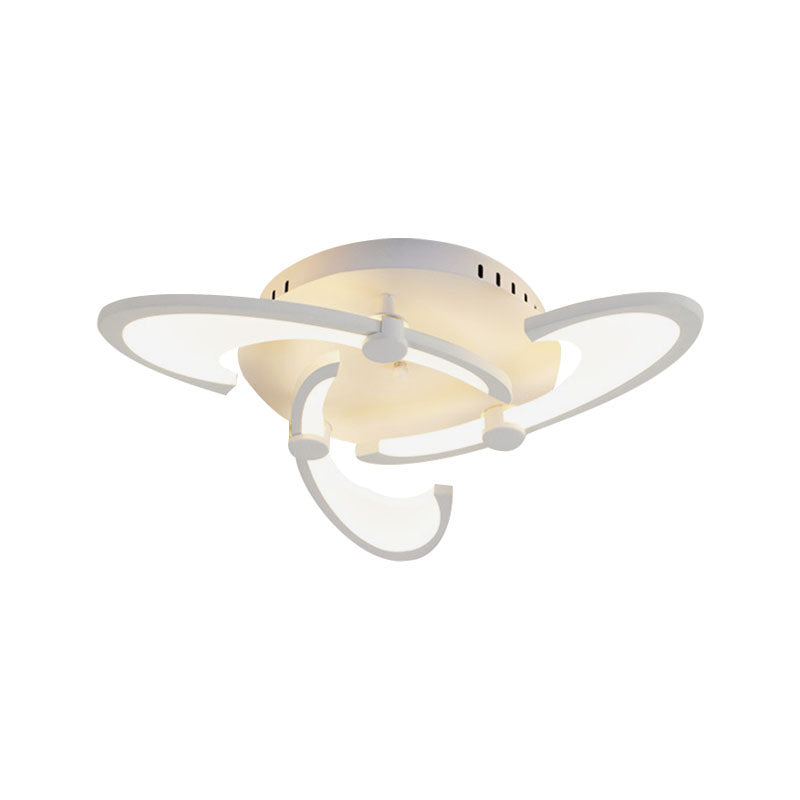 Floral Acrylic LED Flush Mount Light Fixture Contemporary 3/6/9 Lights White Ceiling Lamp in Warm/White/Natural Light