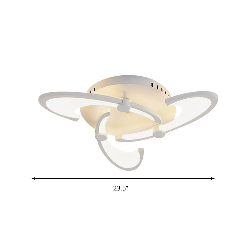 Floral Acrylic LED Flush Mount Light Fixture Contemporary 3/6/9 Lights White Ceiling Lamp in Warm/White/Natural Light