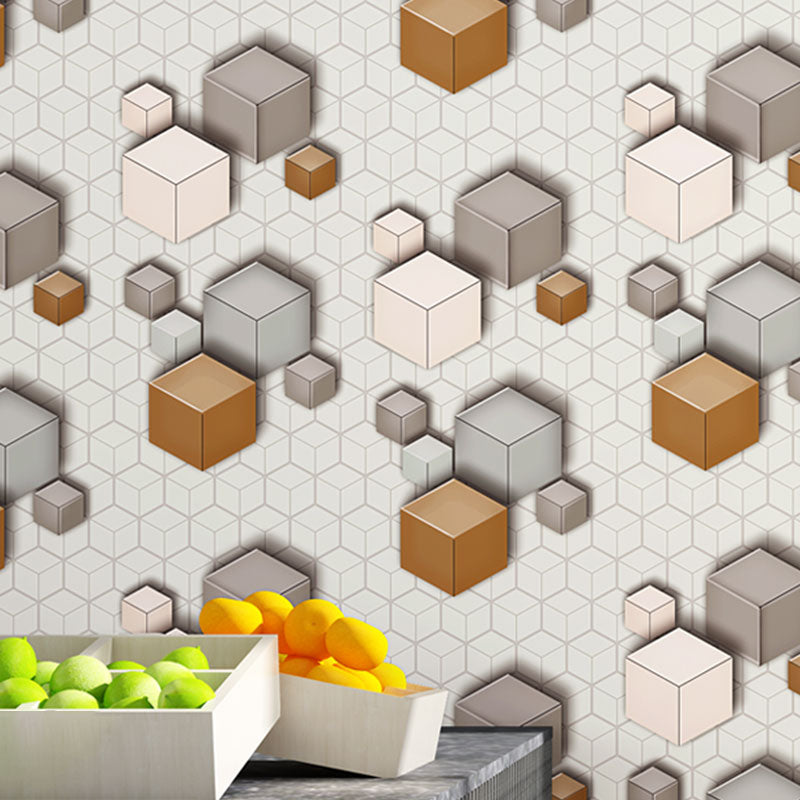 Simple 3D Print Cube Wallpaper Roll for Living Room, Grey and White, 33 ft. x 20.5 in