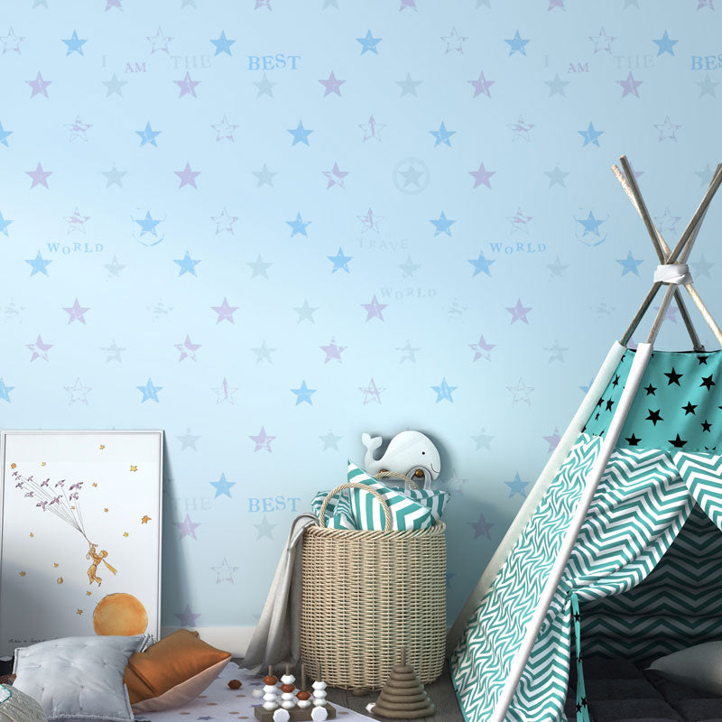 Natural Color Contemporary Wall Art 20.5 in x 31 ft Star Wallpaper Roll for Boy's or Girl's Bedroom