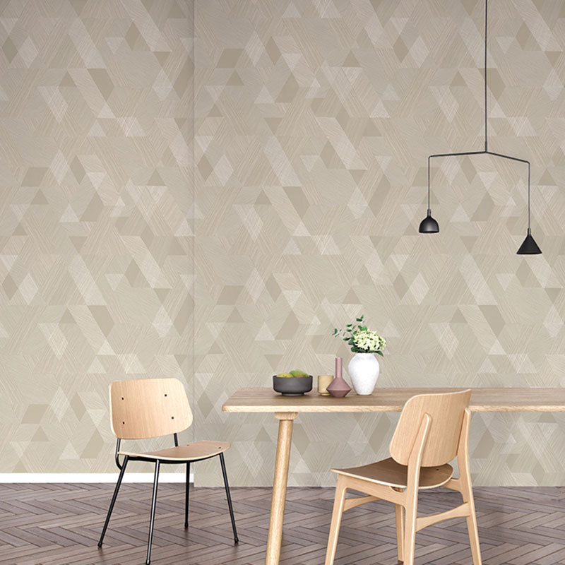 Stain-Resistant Geometries Wall Art Non-Woven Fabric Wallpaper in Dark Color for Accent Wall