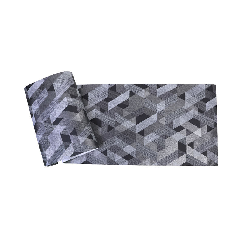 Stain-Resistant Geometries Wall Art Non-Woven Fabric Wallpaper in Dark Color for Accent Wall