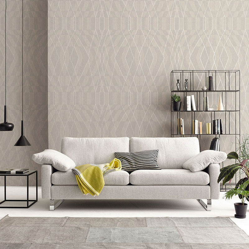 Color Block Wall Art Vinyl Wallpaper for Living Room Decor in Neutral Color, 33 ft. x 20.5 in